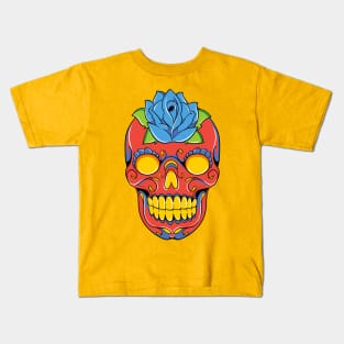 Bright Dia De Los Muertos Sugar Skull Kids T-Shirt